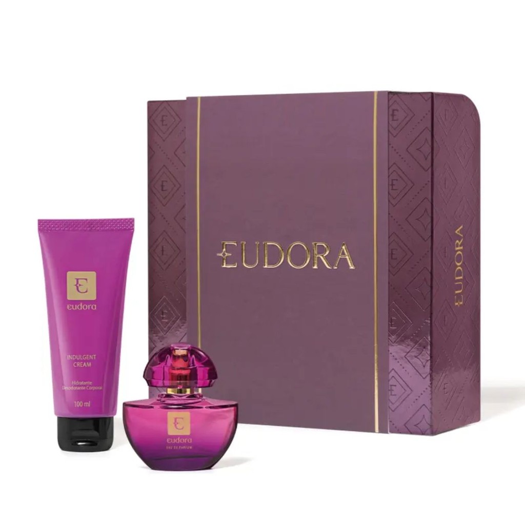 Kit Presente Perfume e Hidratante Eudora Roxo Mini