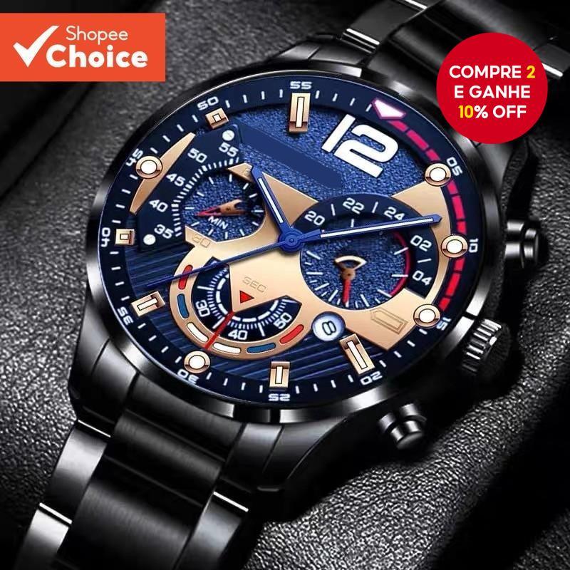 Relógios De Luxo Masculinos Pulseira De Ouro Aço