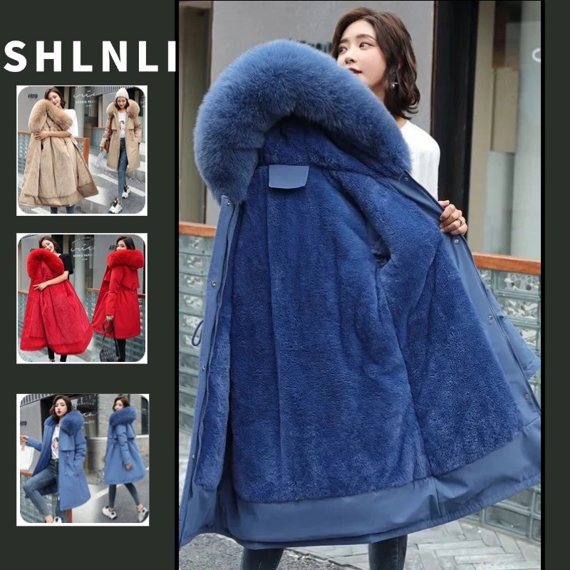 Outono Inverno Plus Size Grosso Gola De Pele Quent