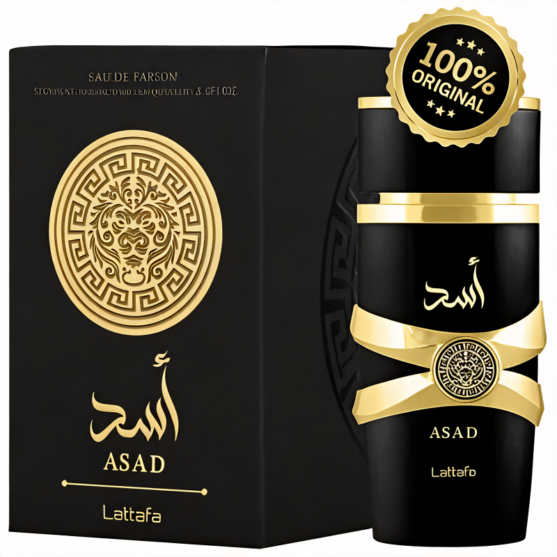 Perfume Árabe Asad Lattafa Preto Masculino Intens