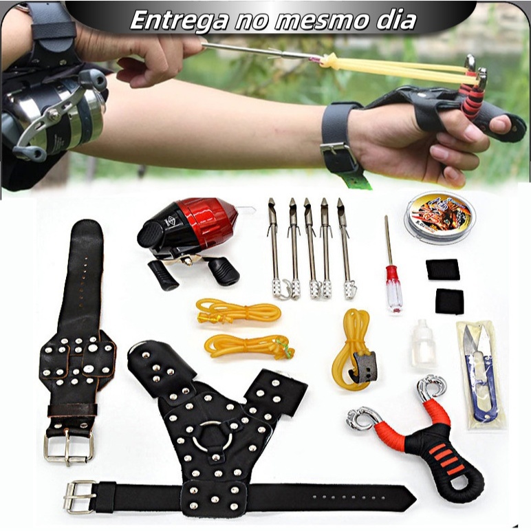 Kit de pesca com estilingue giratório para pesca