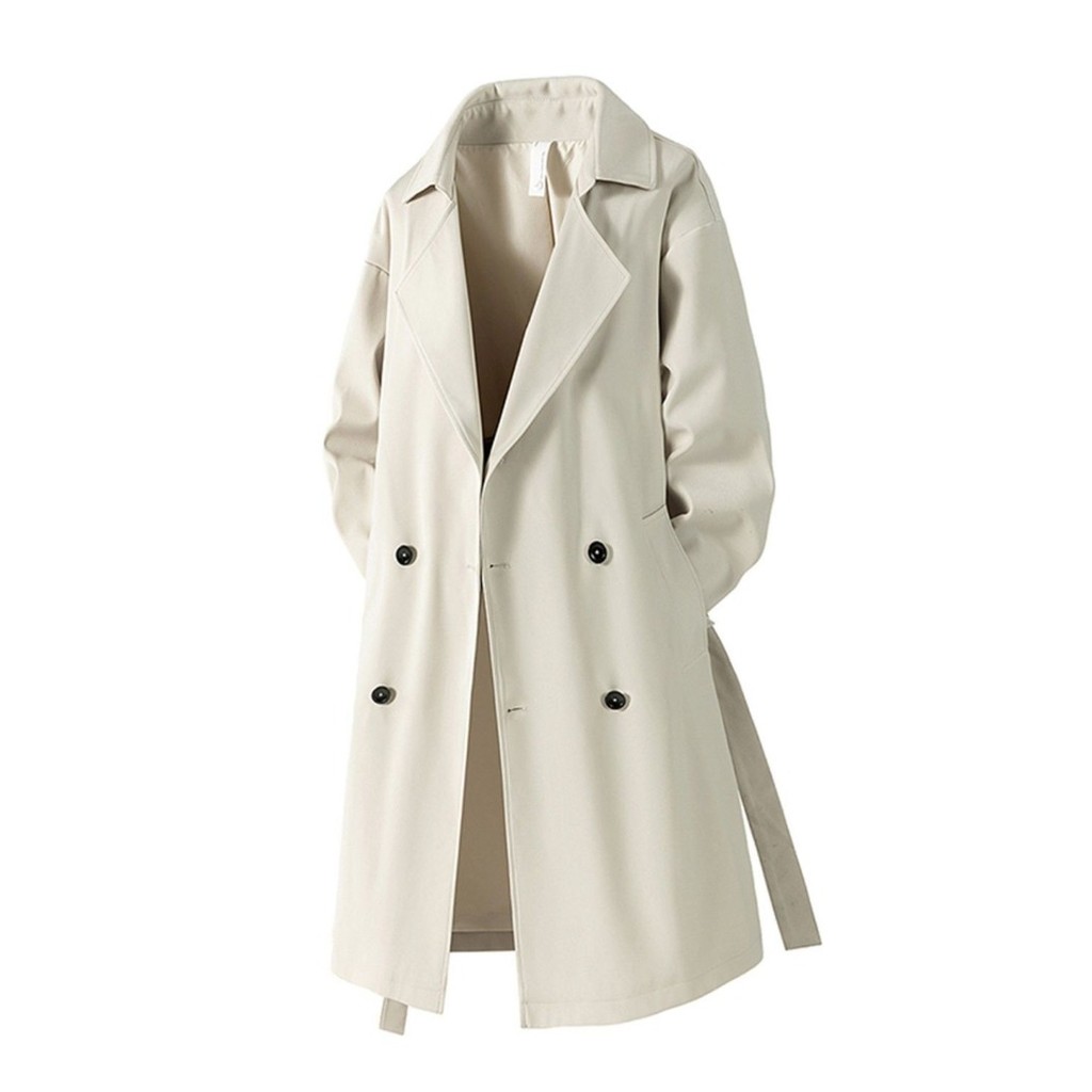 Retro Comprimento Médio Trench Coat Feminino Prim