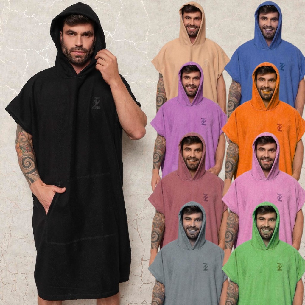 Poncho Classico Atoalhado Roupao Toalha Surf Natac