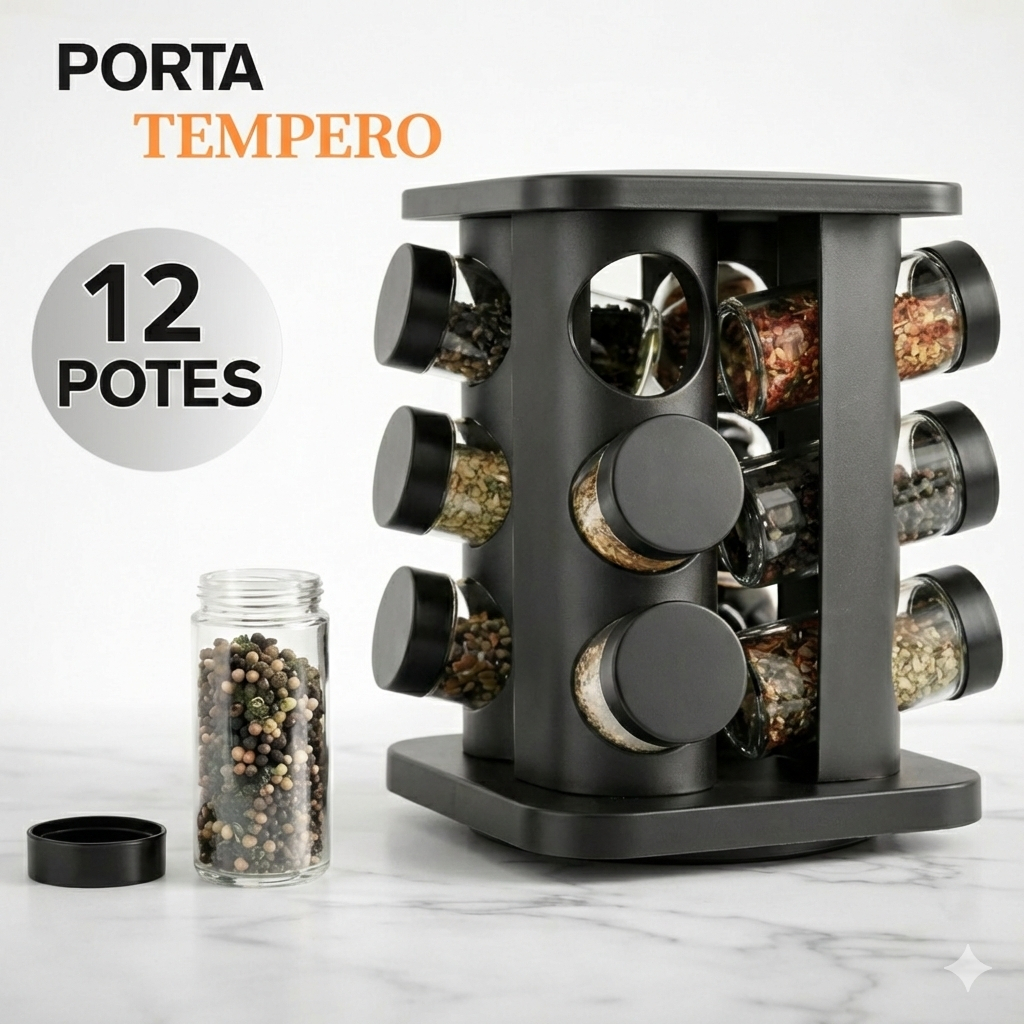 Porta Temperos Condimentos Giratório 12/09/06 Pot