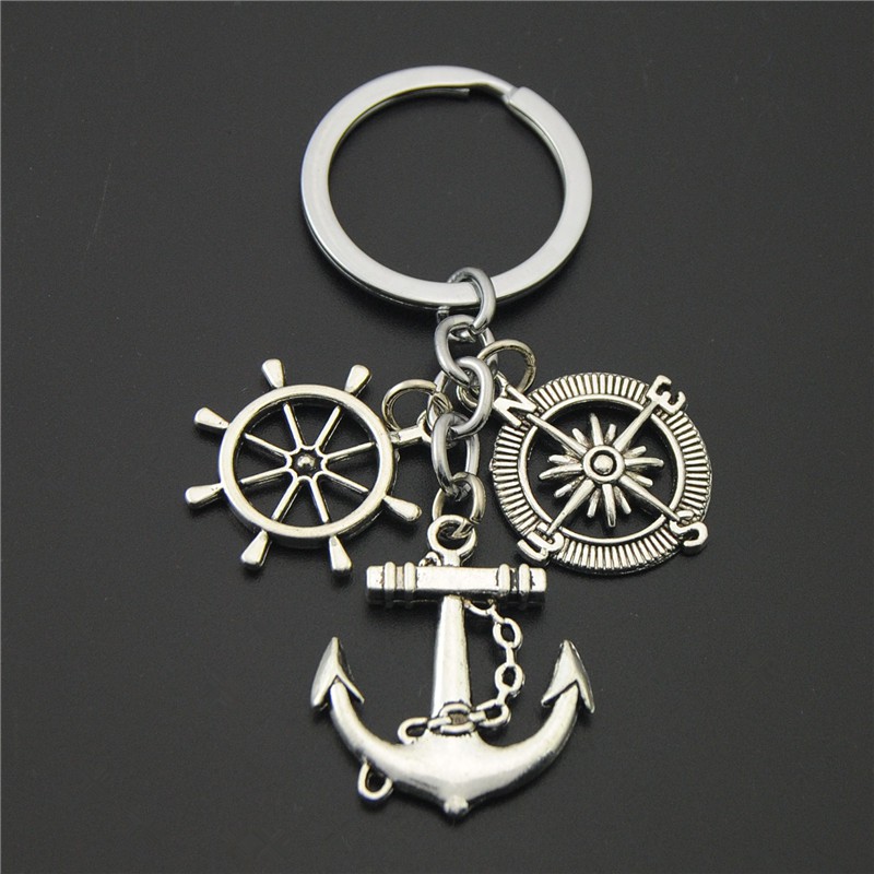 Wanderlust Compass Anchor Leme Chaveiros Chaveiro 