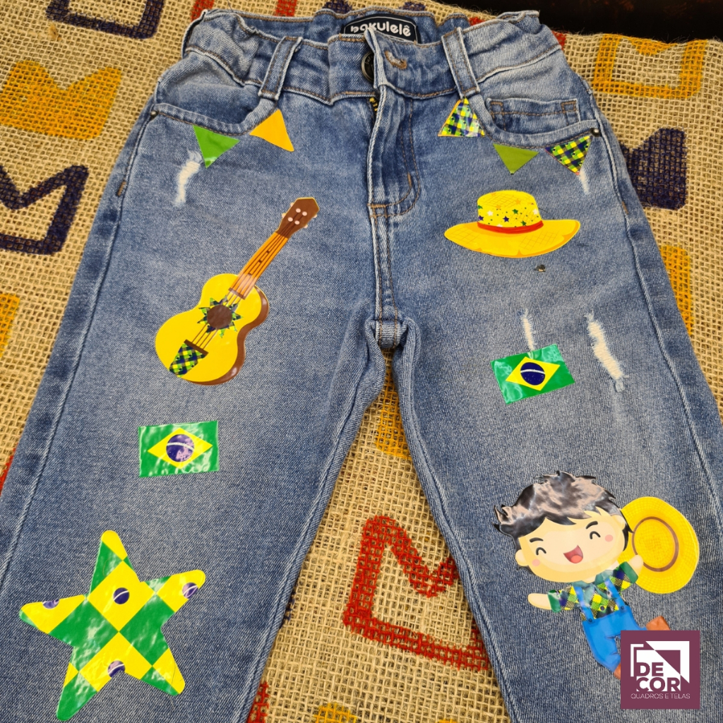 Kit Adesivo Festa Junina Infantil Para Roupa Vinil
