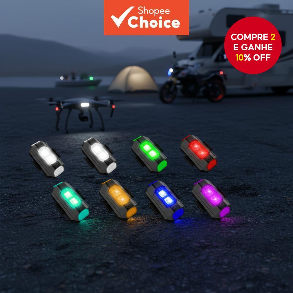 Luz de Aviso LED Piscante 7 Cores Recarregável At