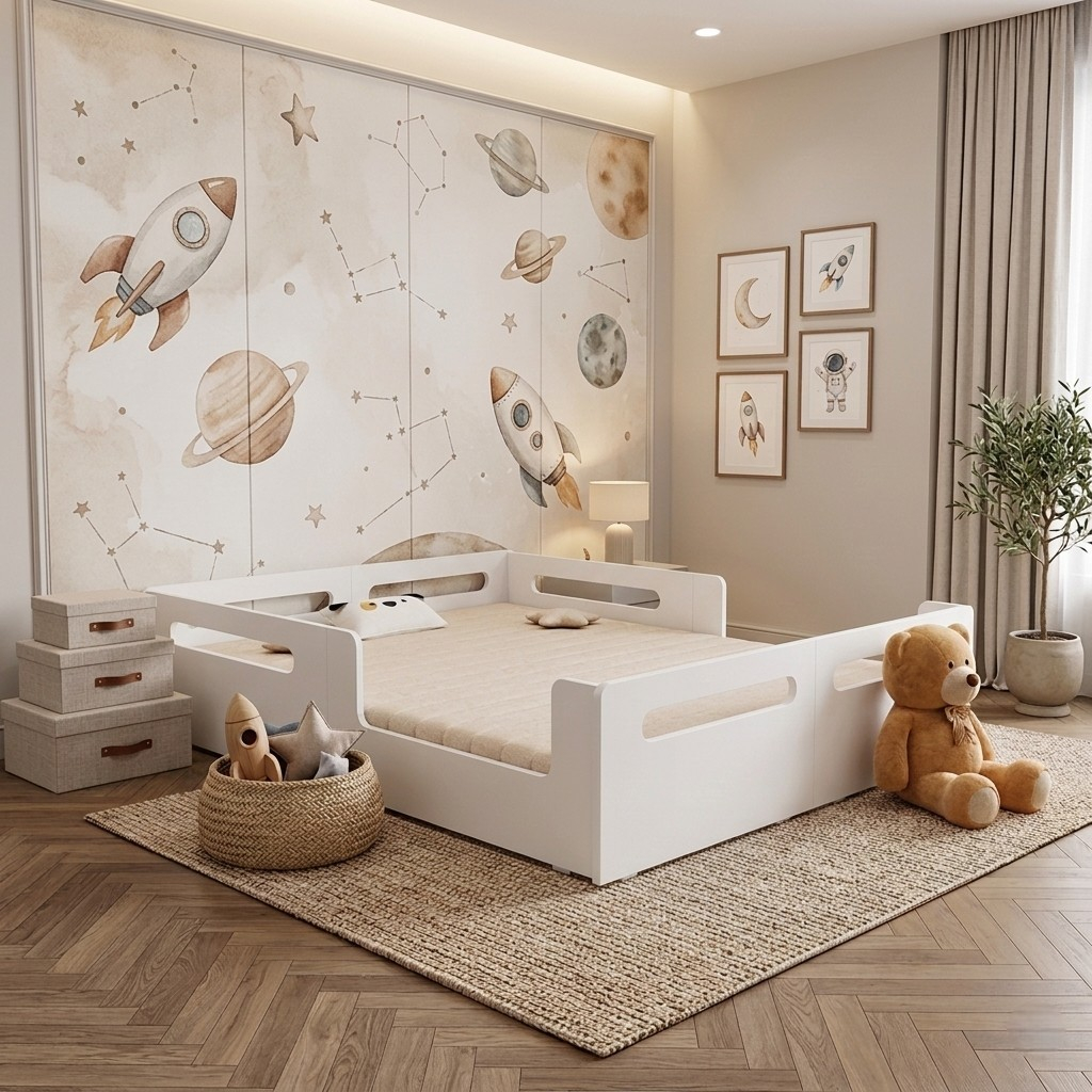 Cama Montessoriana Casal Infantil com Proteção L