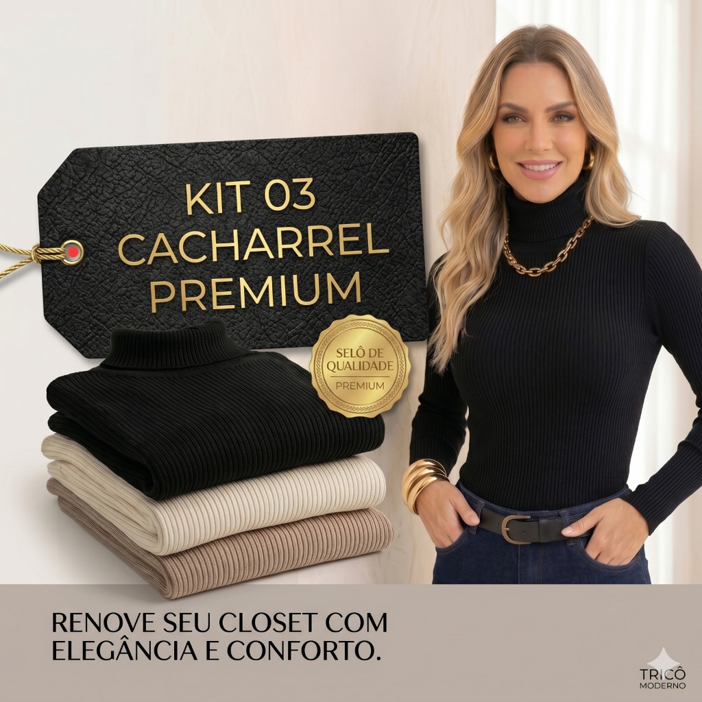 Kit 3 Blusa de Frio Cacharrel Feminina Inverno Blu