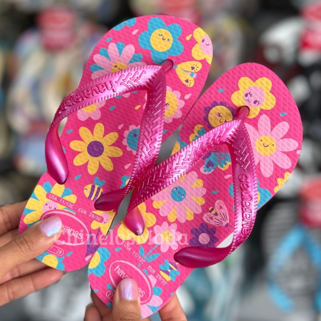 CHINELOS HAVAIANAS KIDS FLORES INFANTIL TIRAS MAIS