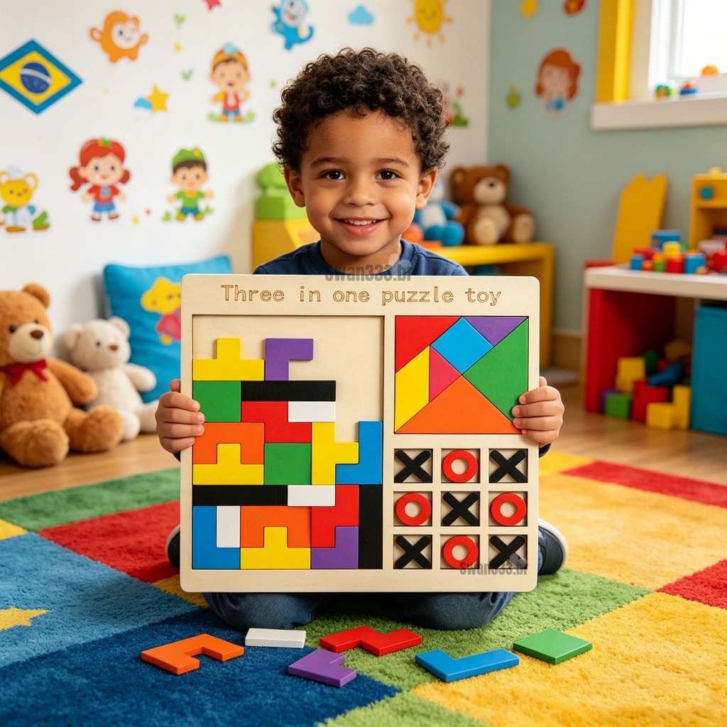 Jogo Raciocínio Educativo 3 Em 1 Brinquedo Montes