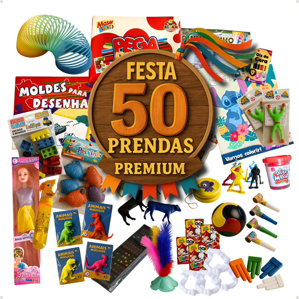 Kit 50 Prenda Festa Junina Brinquedos Doação Bri