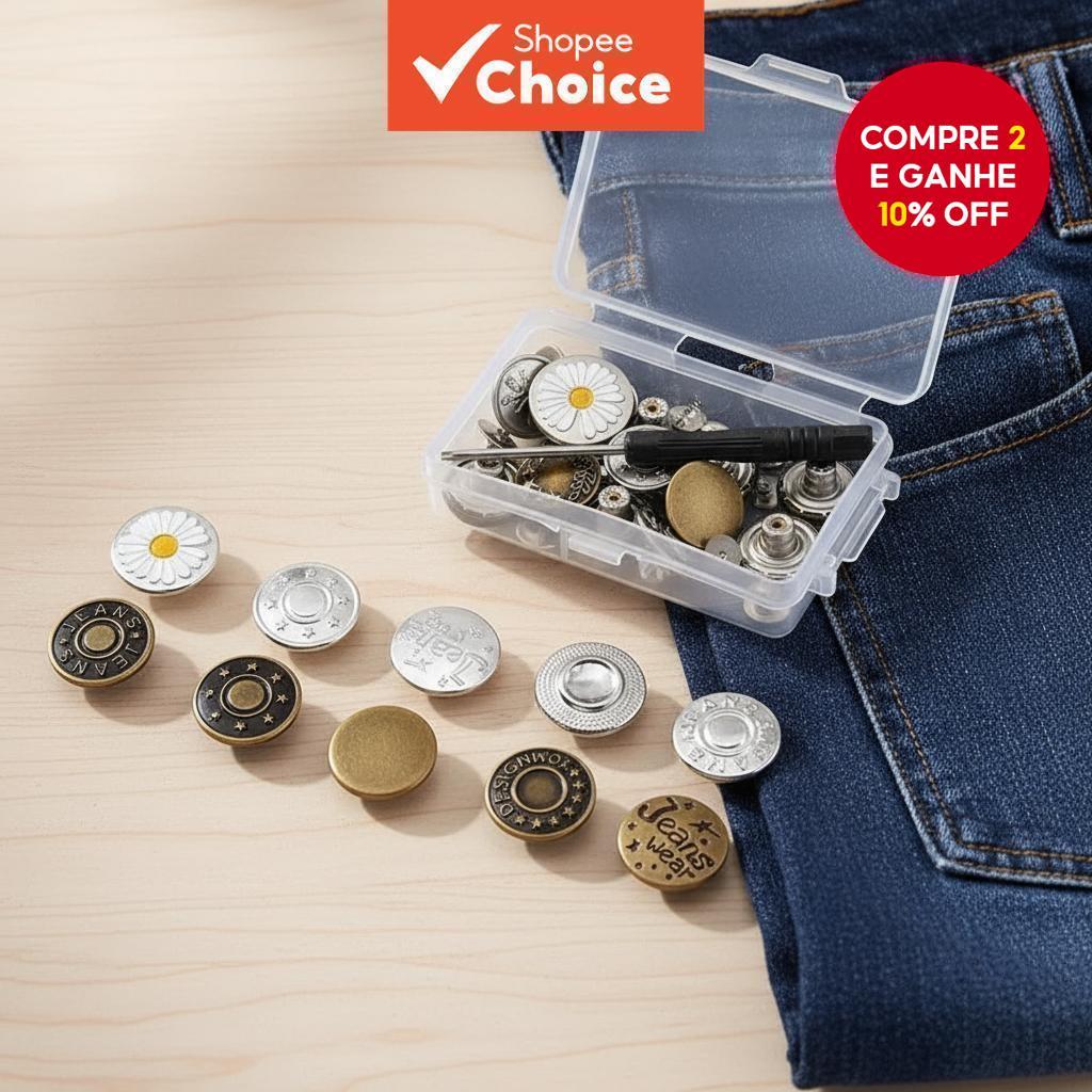 20 peças Kit de Botão para Calça sem Costura &#