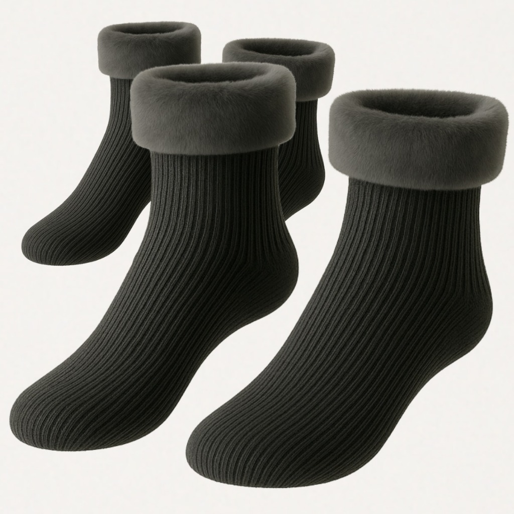 Kit 2 Pares Meias Térmica Quente Grossa Forrada I