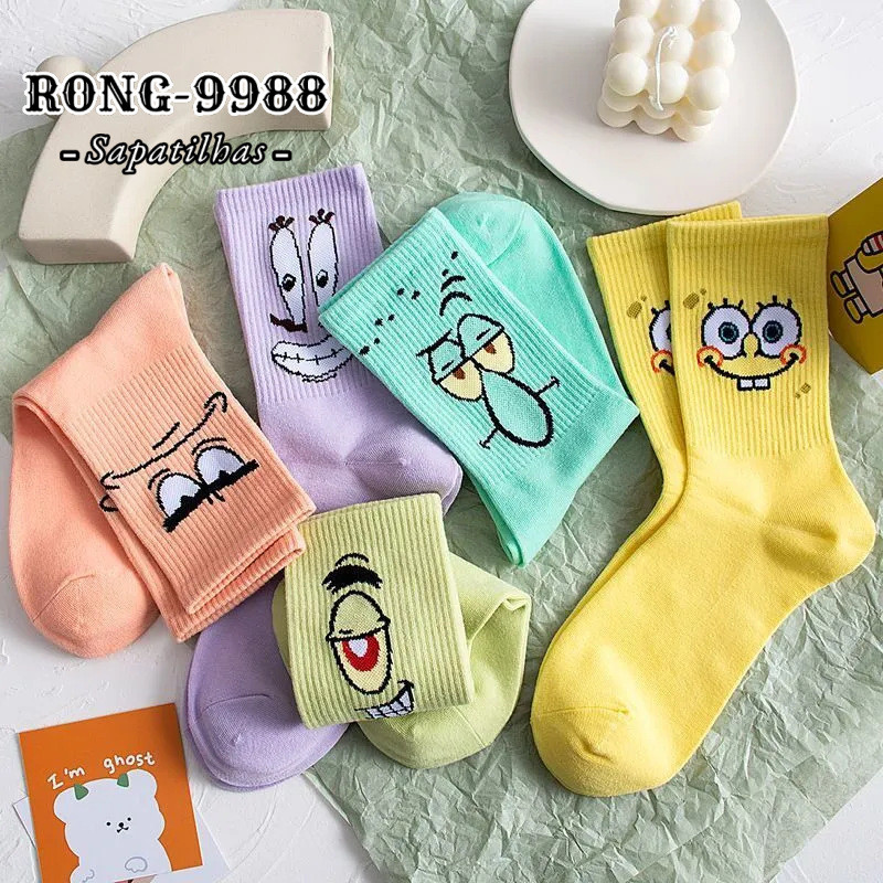 Meias Unissex Bob Esponja , Casal
