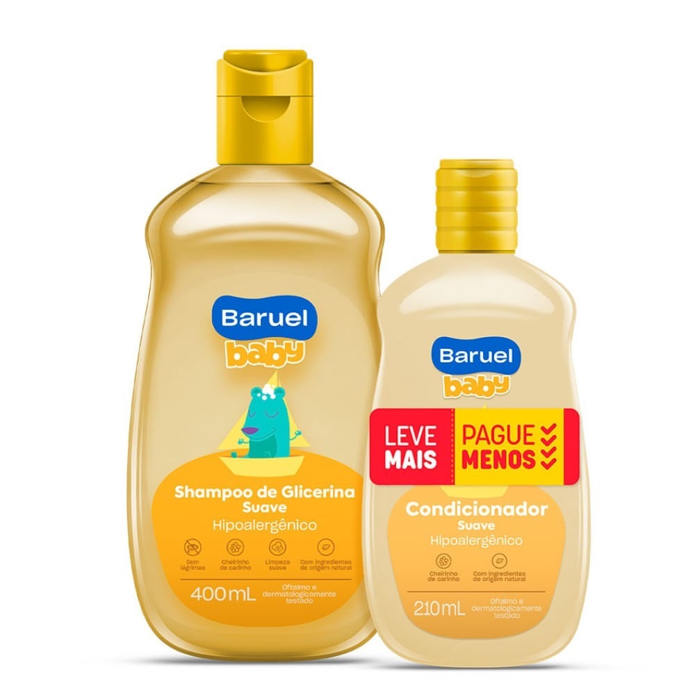 Kit Shampoo 400ml + Condicionador 210ml Baruel Bab