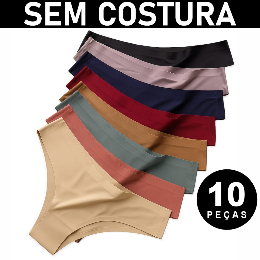 Kit 10 calcinha laser sem costura Kit calcinha con