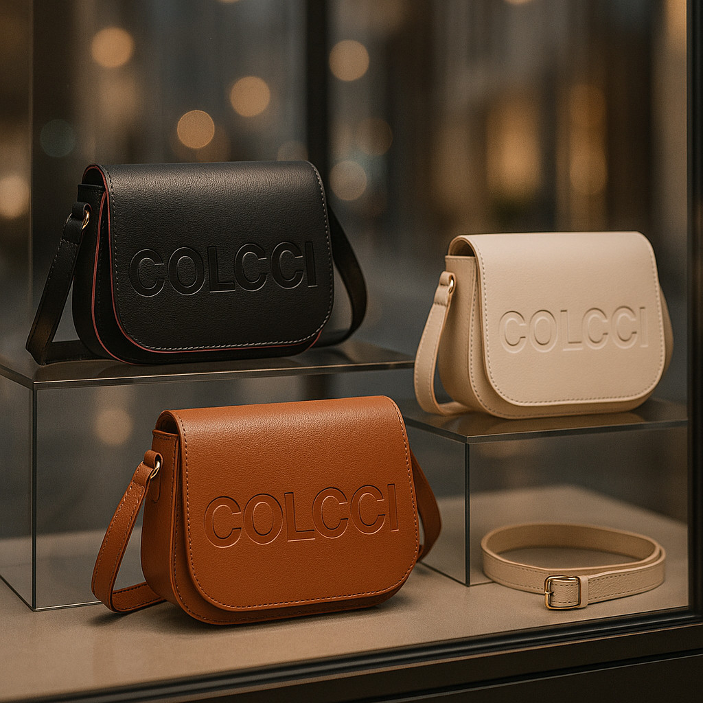Bolsa Feminina Transversal com Logo em Alto-Relevo