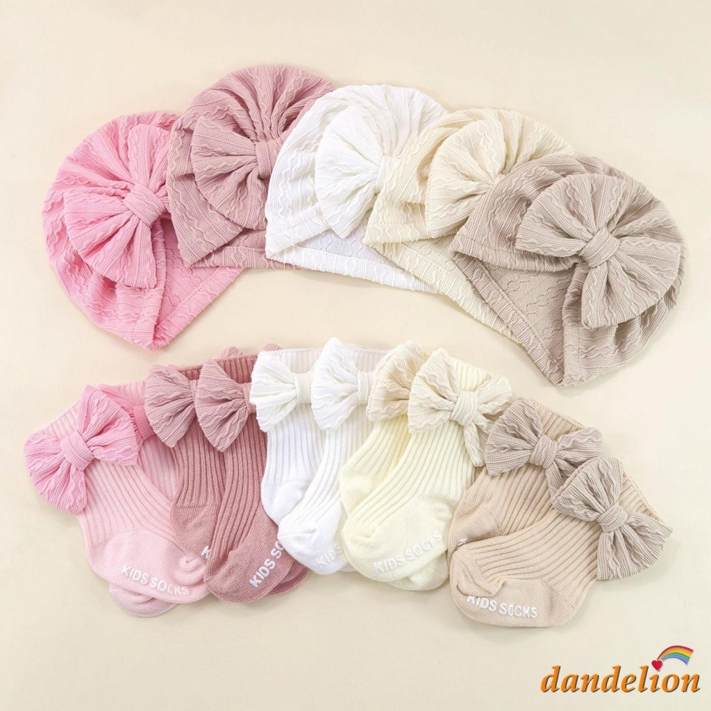 Conjunto De Chapéu E Meias Turbante Para Bebês M