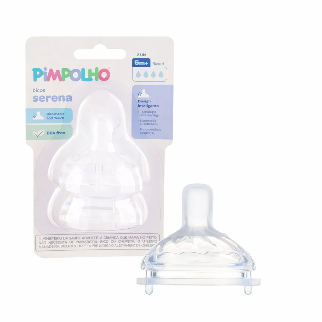 Kit 2 Bicos de Mamadeira Pimpolho Super Serena (Es