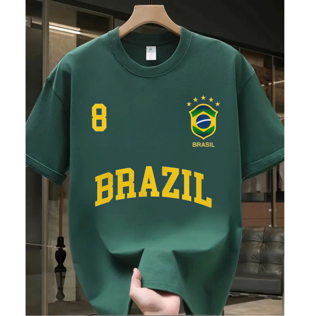 Camiseta Brasil Copa Mundo Unissex Algodão Premiu