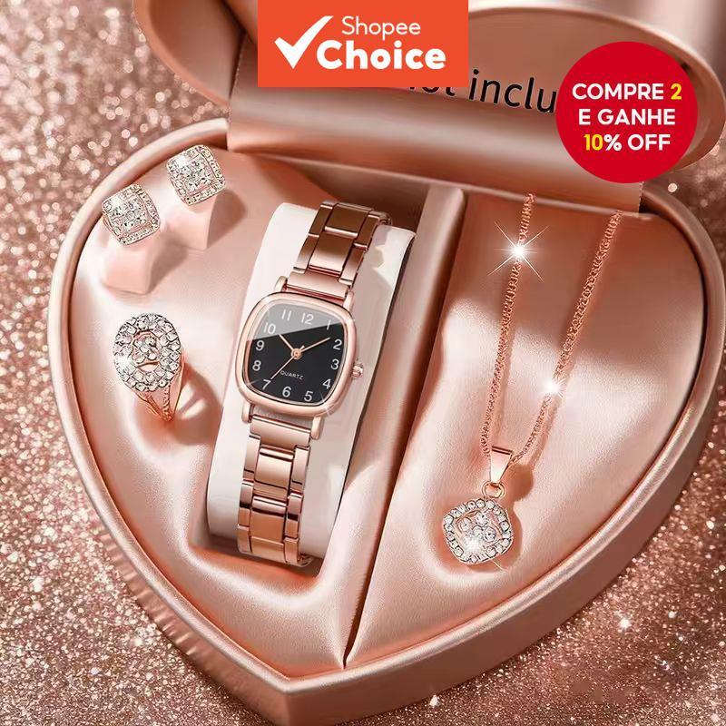 Conjunto De 5 Peças Moda Feminina Strass Simples 