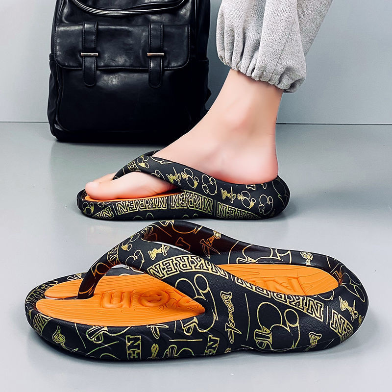 Chinelos masculinos verão exterior usar sola gros