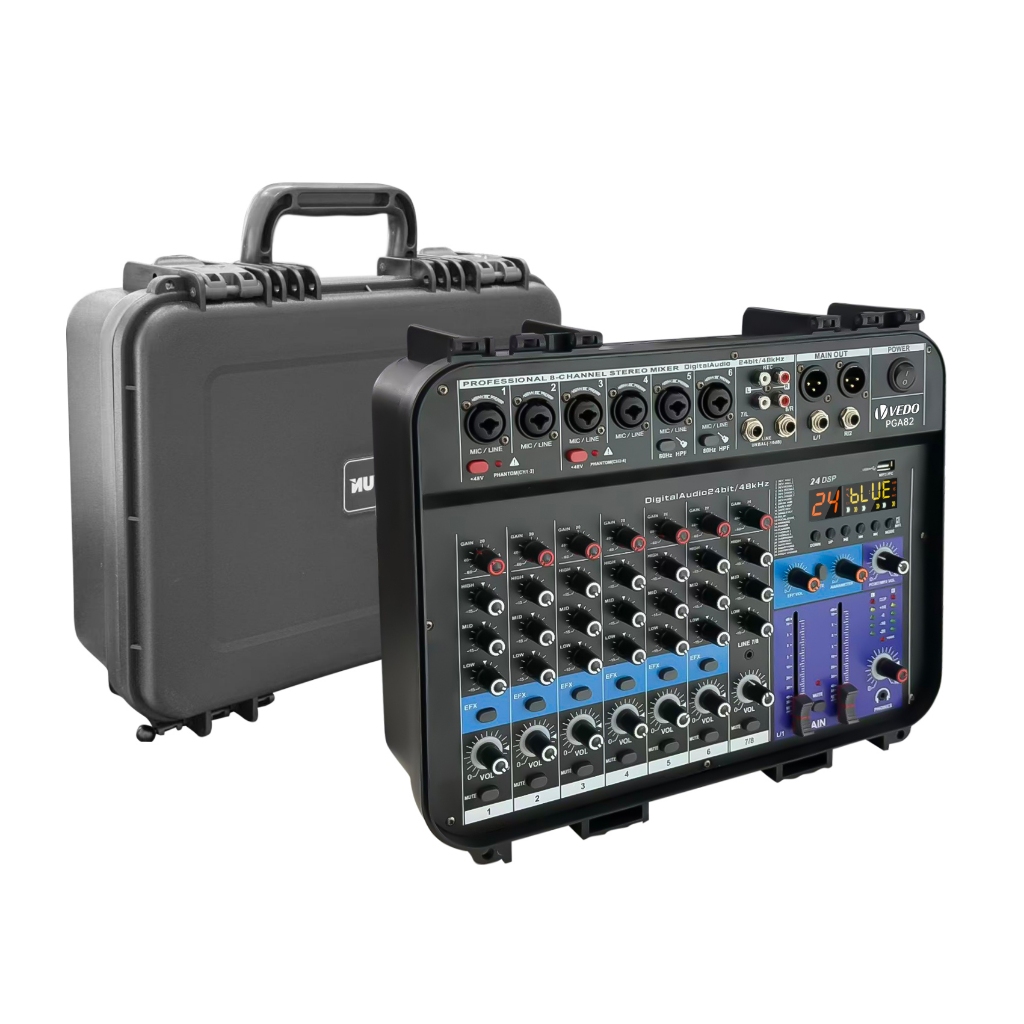 VEDO Mesa De Som Amplificada 8 Canais Console Mist
