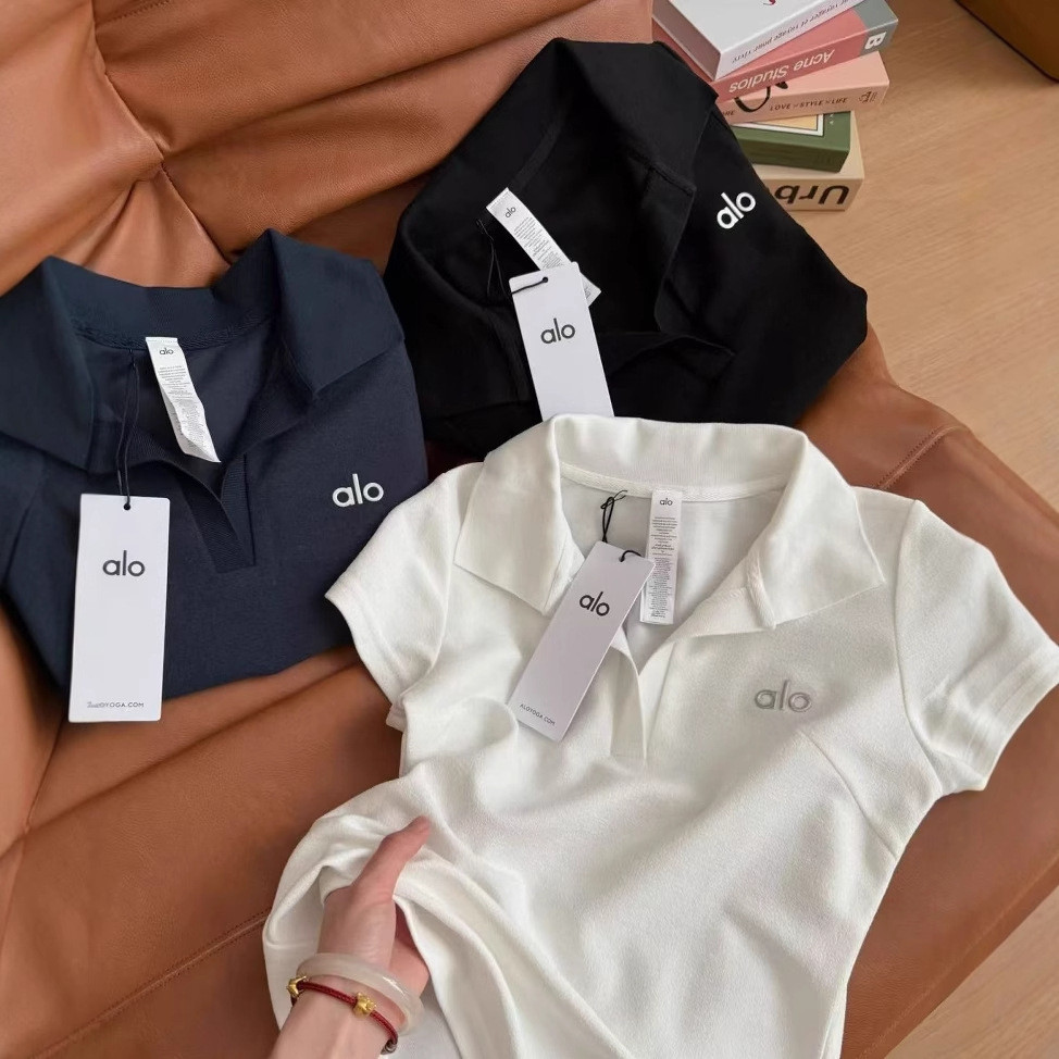 A alo2025 novo estilo lapela polo camiseta de mang