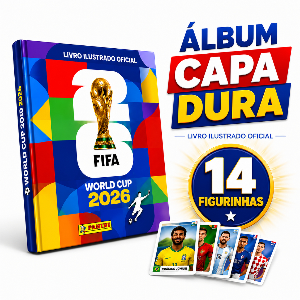 Álbum Oficial CAPA DURA + 14 Figurinhas Oficiais 