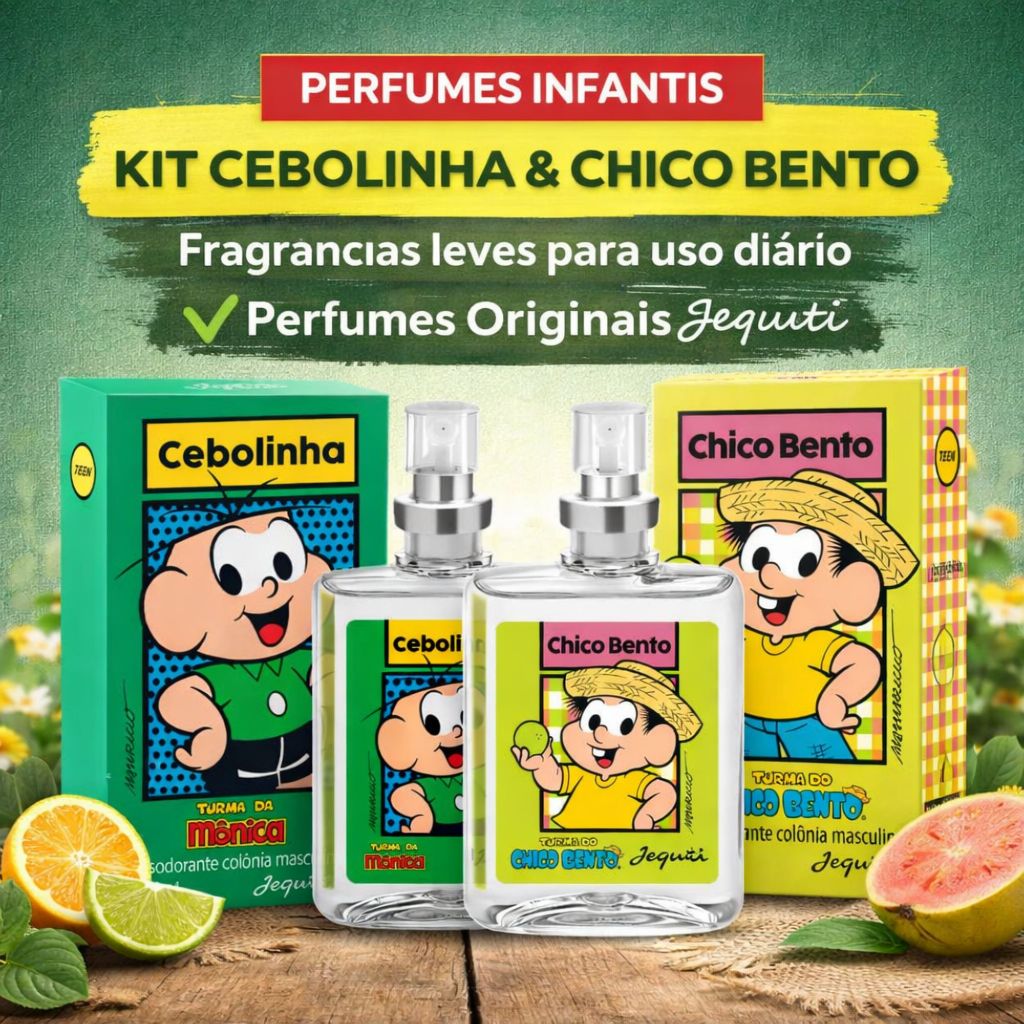 Kit Perfumes Cebolinha + Chico Bento Jequiti 25ml 