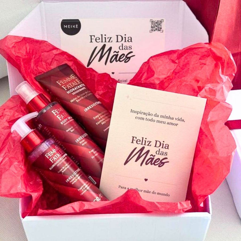 Presente Dia das Maes kit Cosméticos Cartão Pres