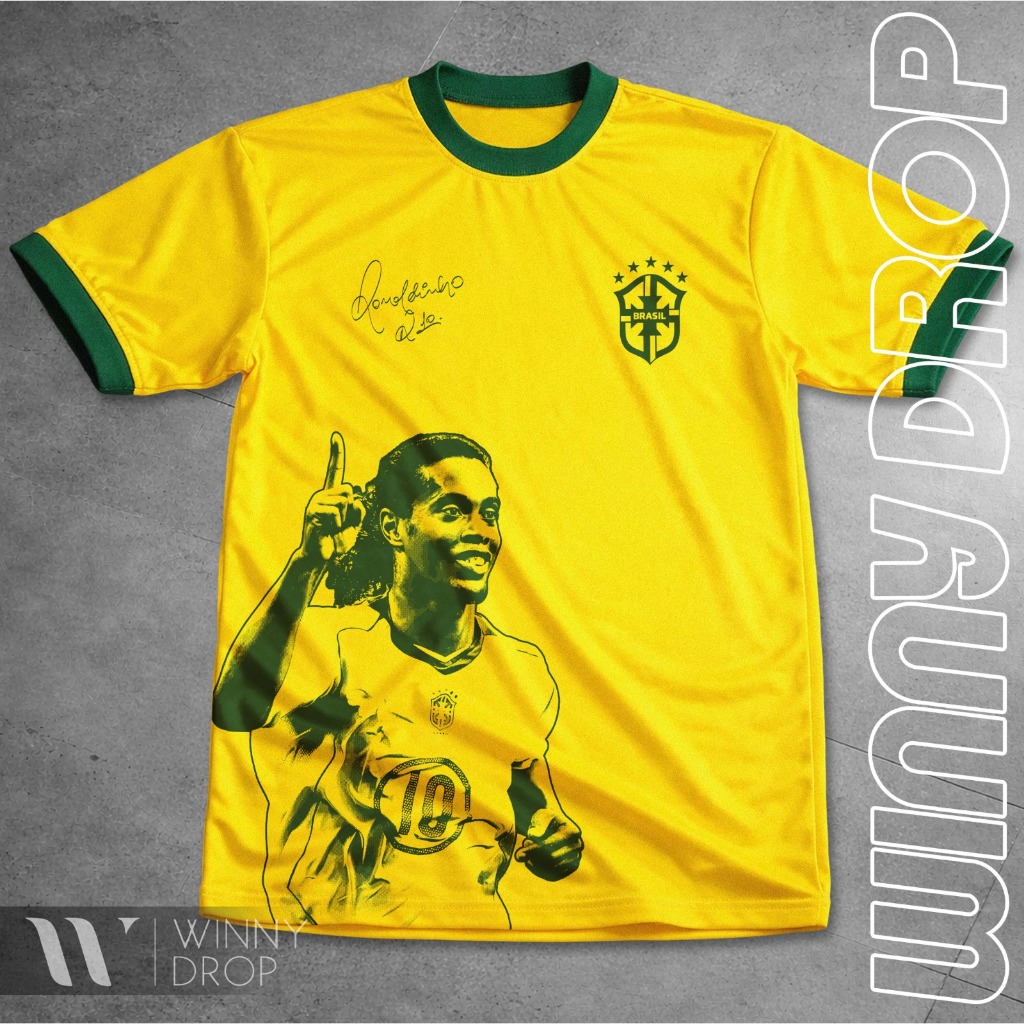 Camiseta Ronaldinho Dry Fit Malha Boa Conforto Par