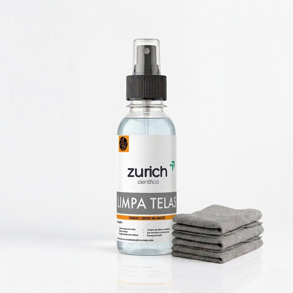 Kit Limpa Telas 120ml + 3 Flanelas para Limpeza de