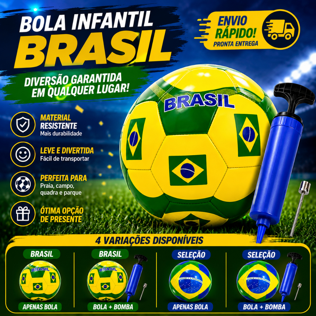 Bola Futebol Brasil Copa do Mundo -Bola Tamanho 5 