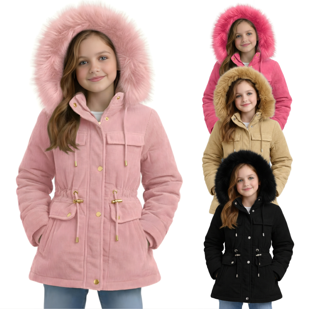 Jaqueta Puffer Feminina Infantil Forrada Parka Imp