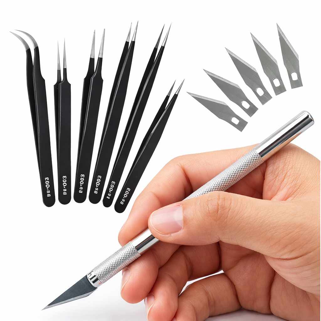 Kit com Estilete De Precisão Bisturi Para Corte 5