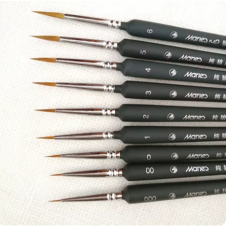Kit 6 Pinceis Traços Finos Pintura Em Tela Aquare