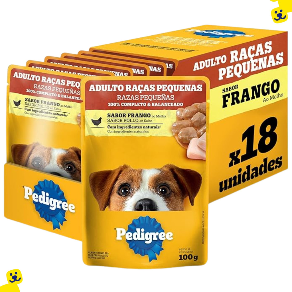 Kit 18 Sachês Pedigree Cães Adultos Raças Peque