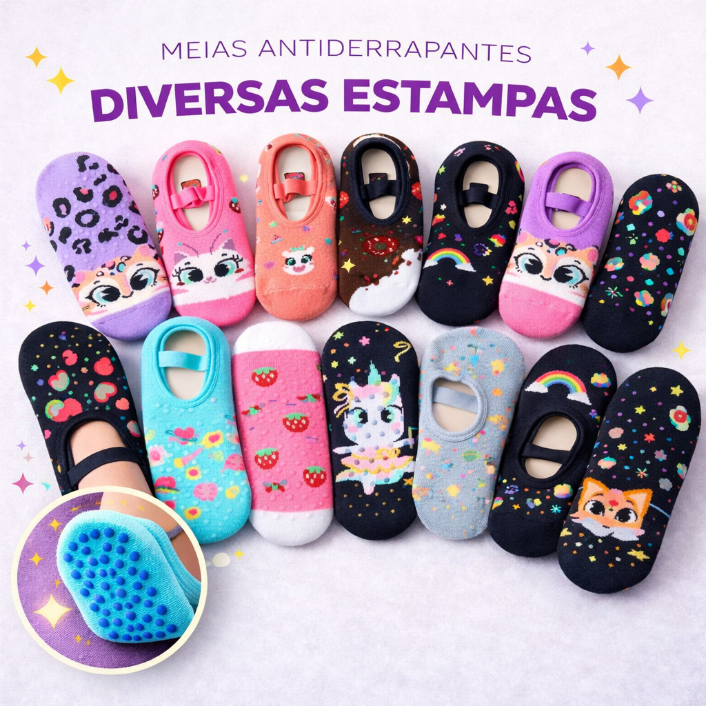 Kit Meias Sapatilhas Antiderrapante Pilates Yoga H