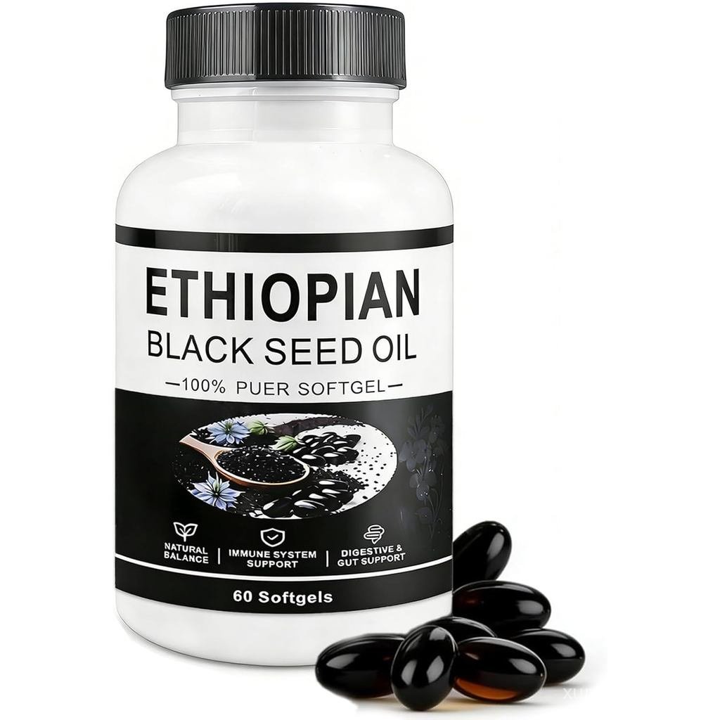 Ethiopian Black Seed Oil,Non-GMO, Gluten-Free,60 (