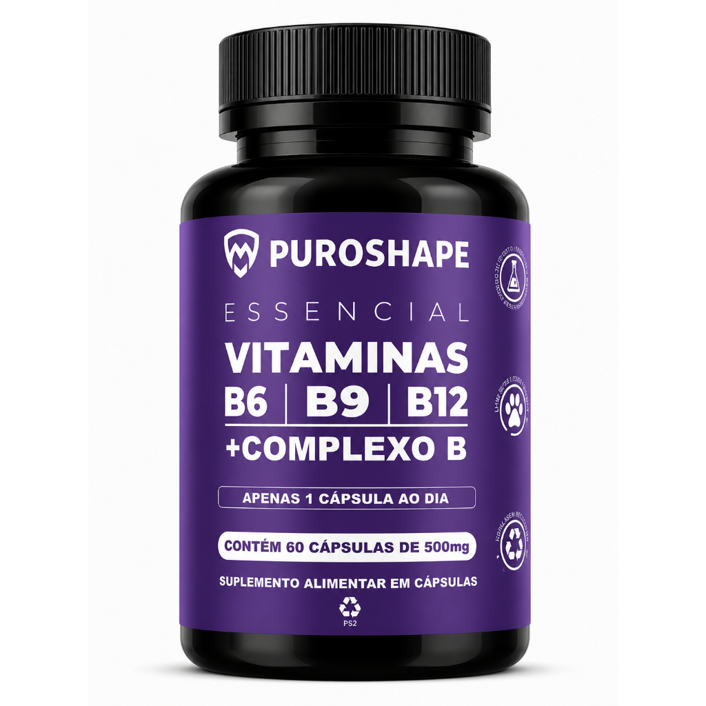 Complexo B Puroshape Essential 60 Cápsulas 500mg 