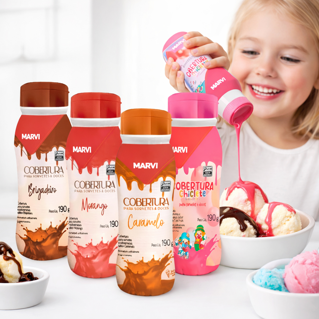Kit Com 3 Mini Coberturas Para Sorvetes e Milks Sh