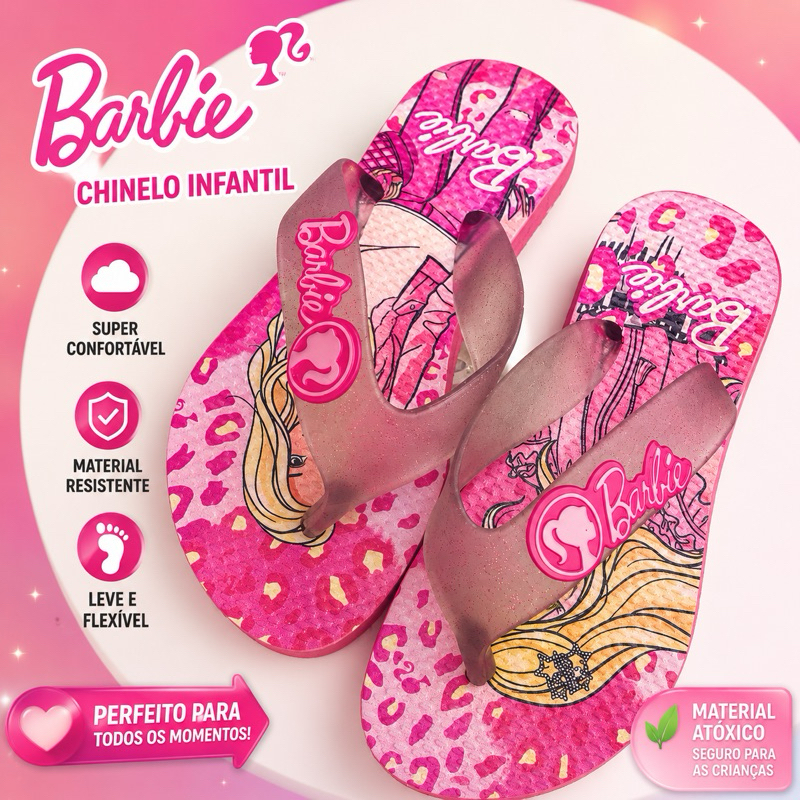 Chinelo Infantil boneca Sereia Princesas Menina Co