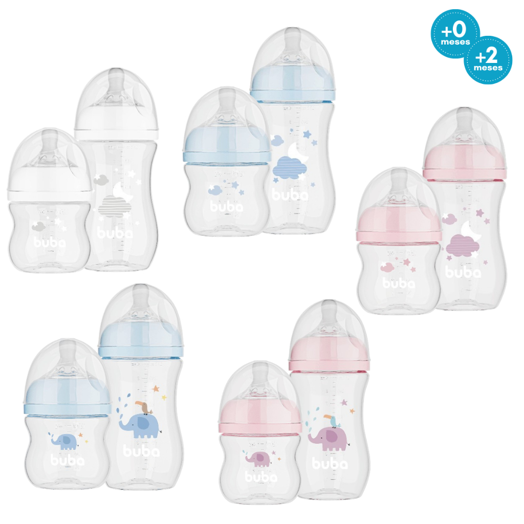 Kit 2 Mamadeiras Buba Anticólica Bico Pétala Sil
