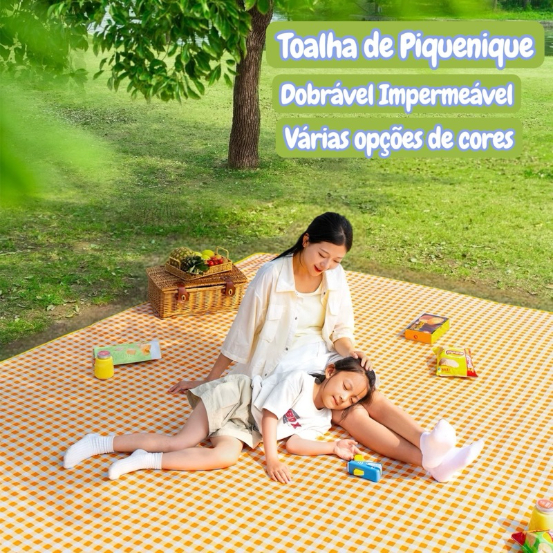 Toalha de Piquenique Dobrável Impermeável Dupla 