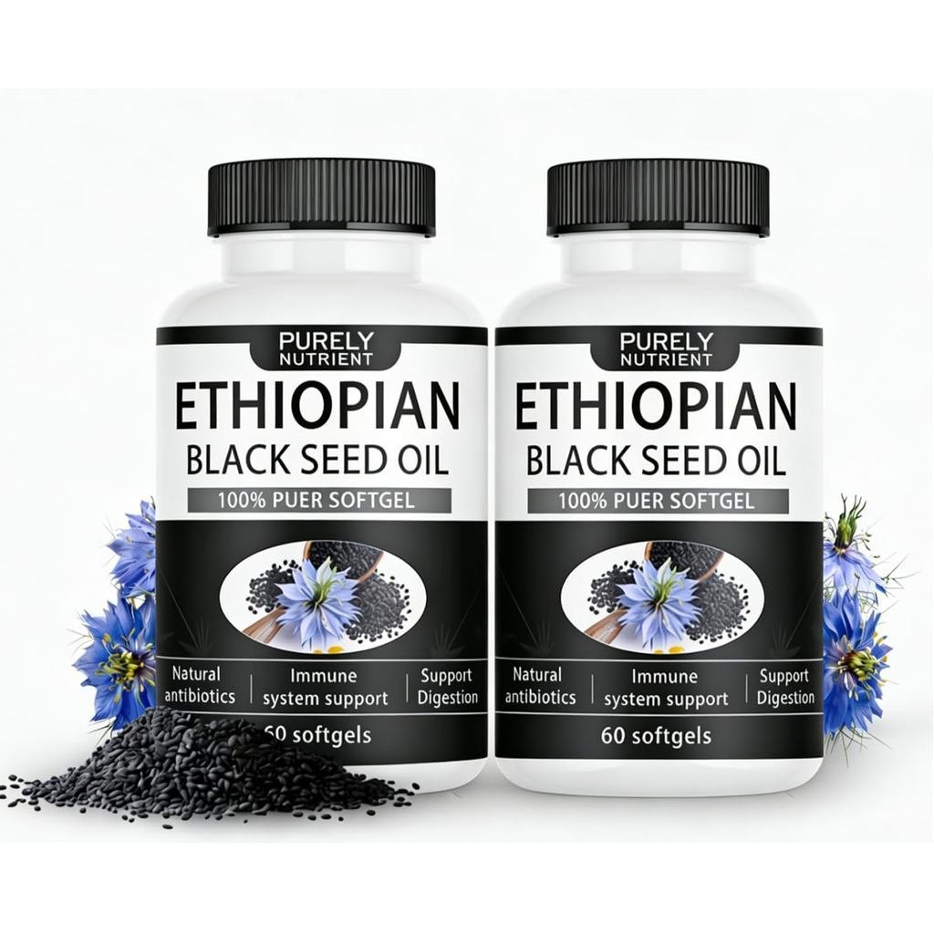 Purely Nutrient Ethiopian Black Seed Oil,Non-GMO, 