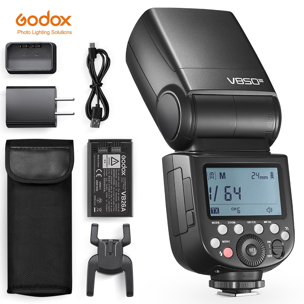 Godox V850III 76W 2.4G GN60 Sistema X Sem Fio Bate
