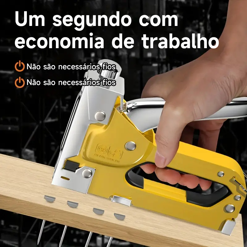 Grampeador Tapeceiro+ 600 Grampos Ferramentas Prof