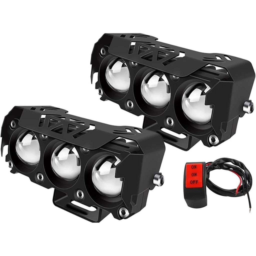 Par Farol Milha Moto Auxiliares Led Dual Color Luz